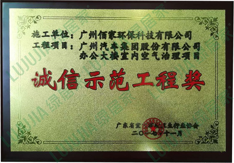 誠信示范工程獎(jiǎng)